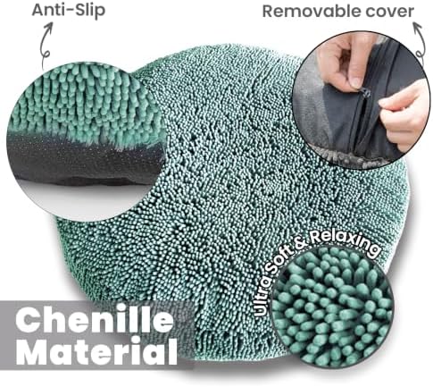 Muddy Mat® Cloud K-9 Bed for Dogs & Cats, Soft & Relaxing Donut Dog Bed, Chenille Material, Removable Cover, Washable & Dryer Safe–Seafoam Green Small(25'x25') - Image 2
