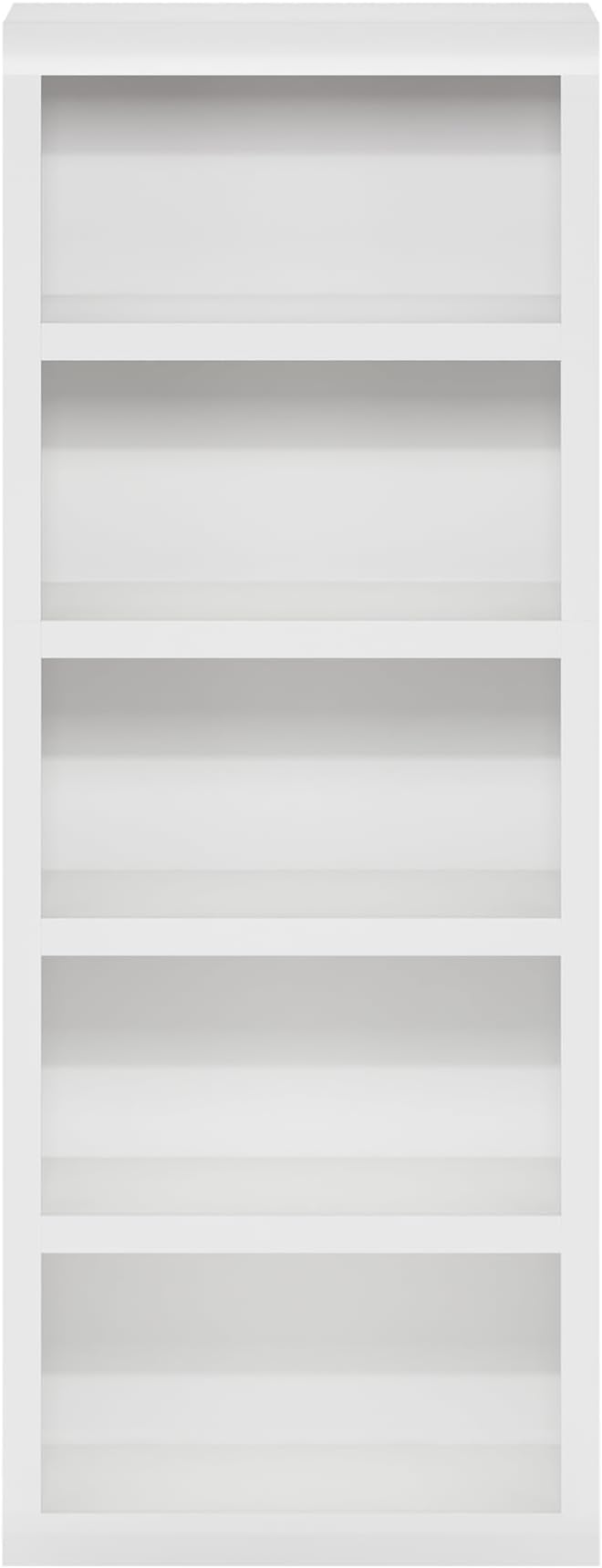 Furinno Rail 5-Tier Open Shelf Bookcase with Classic Style Edges, White - Image 7