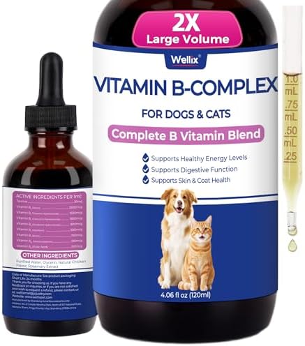 Wellix 4.06 fl oz Vitamin B Complex Drops with Taurine for Dogs and Cats by Wellix