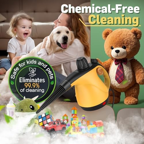 Handheld Pressurized Steam Cleaner for Home with 11Pcs Accessories, Heating & Chemical-Free Steamer for Cleaning, Multi-Surface Steam Cleaner for Car|Furniture|Floor|Tile|Grout|More - Image 2