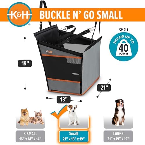 K&H Buckle N Go Dog Car Seat for Small to Medium Pets, 21 X 13 X 19in - Image 3