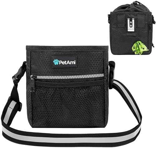 PetAmi Hands Free Dog Treat Pouch for Training and Walking, Black by PetAmi