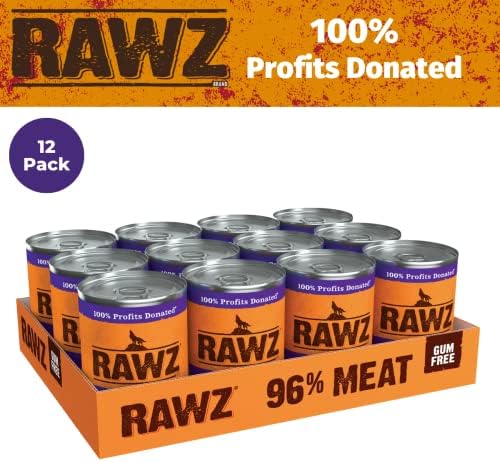Rawz 96% Meat Canned Wet Food for Dogs 12 Pack/ 12.5 oz. Cans (Duck/Duck Liver) - Image 3
