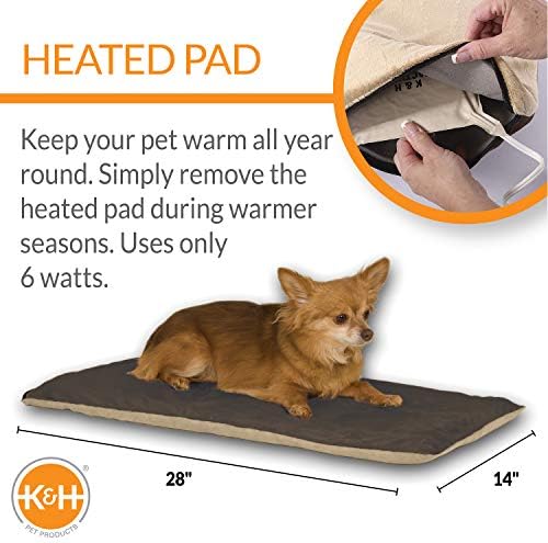 K&H Pet Products Thermo-Pet Mat Reversible Heated Pet Bed Mocha 14 X 28 Inches - Image 2