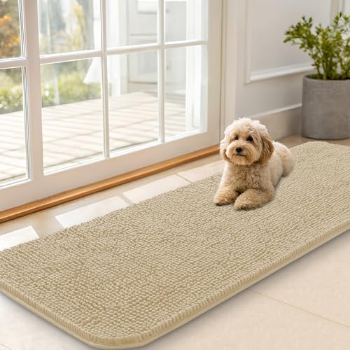 OLANLY Dog Door Mat for Muddy Paws 59x20, Super Absorbent Chenille Mud Mat by OLANLY