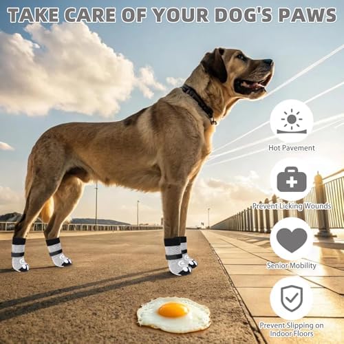 KOOLTAIL Dog Socks for Hot/Cold Pavement to Prevent Licking Paws,Dog Boots&Paw Protector for Hardwood Floors Anti Slip,Traction Control Booties for Small Medium Large Senior Dogs - Image 2