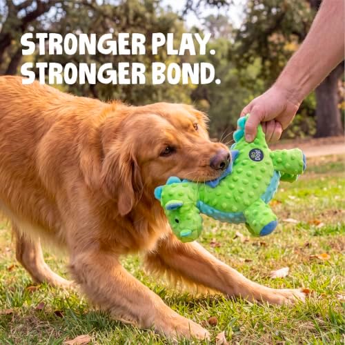 goDog Standing Dragon Plush Squeaky Dog Toy with Chew Guard Technology, Durable Fabric & Built-in Squeaker for Carry & Active Play, Large - Image 2