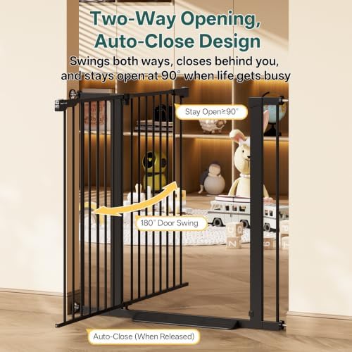 InnoTruth 29.6-39.1 in Wide x 35.5 in High Extra Tall Baby Gate, Black - Image 5