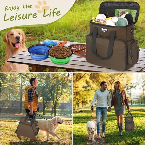 Dog Travel Bag Airline Approved–Pet Travel Tote with Collapsible Bowls,Food Containers & Feeding Mat–Multi-Pocket Organizer for Dogs & Cats, Durable & Water-Resistant for Hiking,Trips,Outdoors - Image 3