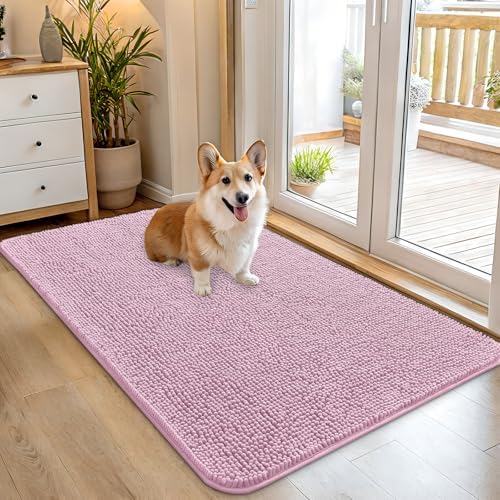 OLANLY Dog Door Mat for Muddy Paws 45x27, Super Absorbent Chenille Mud Mat by OLANLY