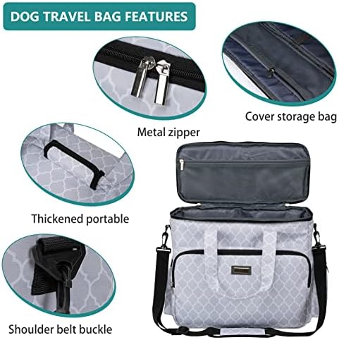 BAGLHER Dog Travel Bag, Pet Travel Bag (ALL Pet Travel Supplies), With 2 Pet Food Containers and 2 Collapsible Silicone Bowls; Essential Kits for Pet Travel DLwhite - Image 4