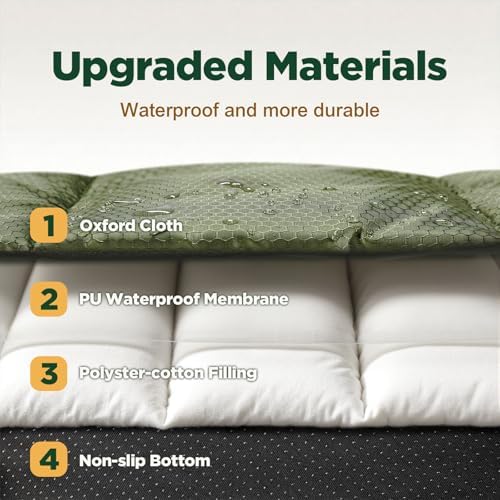 Gimars Upgraded Thickened Travel Dog Bed with Waterproof Film, Easy to Roll Up with Buckle, Large Outdoor Pet Bed for Medium & Large Dog, Portable, Washable Bed Mat for Camping,Traveling - Image 5