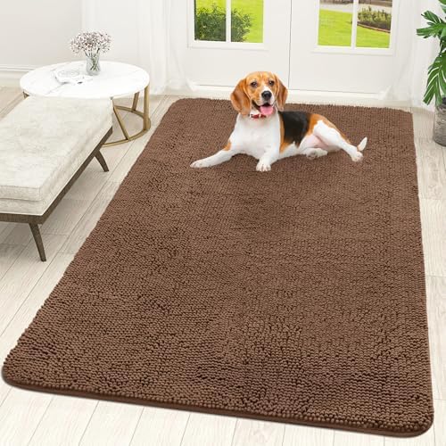 OLANLY Dog Door Mat for Muddy Paws 59x35, Super Absorbent Chenille Mud Mat by OLANLY