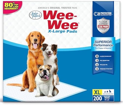 Four Paws Wee-Wee Superior Performance X-Large Dog Pee Pads, 200 Count by FourPaws