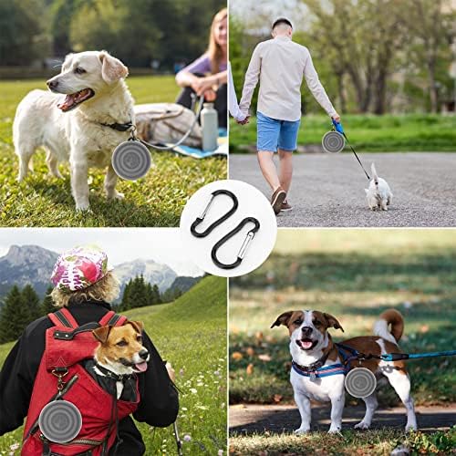 SLSON Dog Bowls Pet Collapsible Bowl with Cover Lids,2 Pack Dog Travel Bowls Portable Foldable Cat Water Dish Bowl for Pets Walking Parking Camping (Black and Black, Small) - Image 5