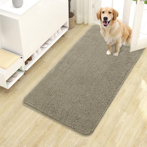 OLANLY Dog Door Mat for Muddy Paws 40x24, Super Absorbent Chenille Mud Mat by OLANLY