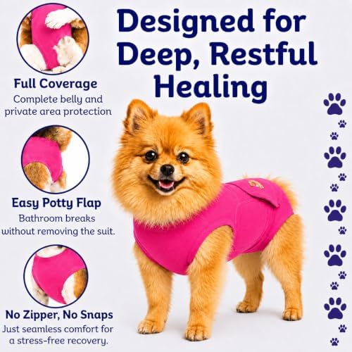 Surgi Snuggly Dog Surgery Recovery Suit, Cone Alternative, Spay/Neuter ML - Image 4