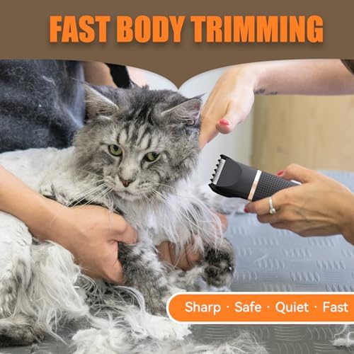 Cat Grooming Clippers Kit with Paw Trimmer, 3 in 1 Electric Pet Hair Trimmer Supplies for Thick Matted Hair, Heavy Coat Butt Shaver Cat Razor Fur Trimmer for Dogs at Home (Black) - Image 7
