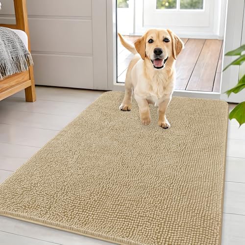 OLANLY Dog Door Mat for Muddy Paws 44x32, Super Absorbent Chenille Mud Mat by OLANLY