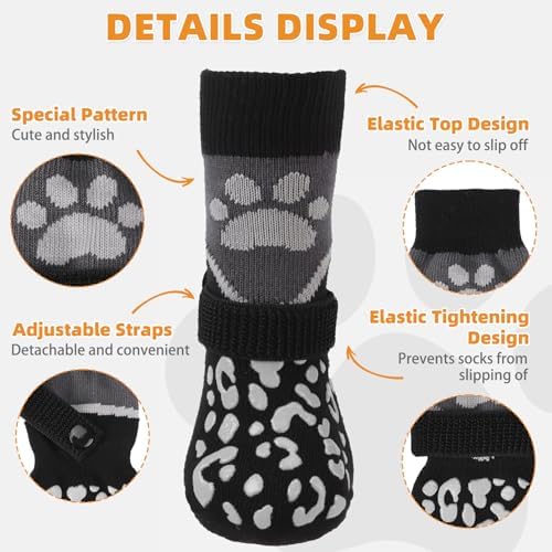 KOOLTAIL Dog Socks for Hot/Cold Pavement to Prevent Licking Paws for Hardwood Floors,Anti Slip,Pet Boots&Paw Protector with Grippers,Puppy Shoes Booties for Small Medium Large Senior Dogs - Image 2