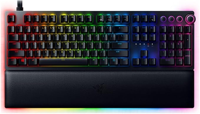 Razer Huntsman V2 Gaming Keyboard, Analog Optical Switches, Black | Adjustable Actuation, Rapid Trigger Mode, Dedicated Media Keys & Dial, Chroma RGB Lighting, Magnetic Plush Wrist Rest by Unknown
