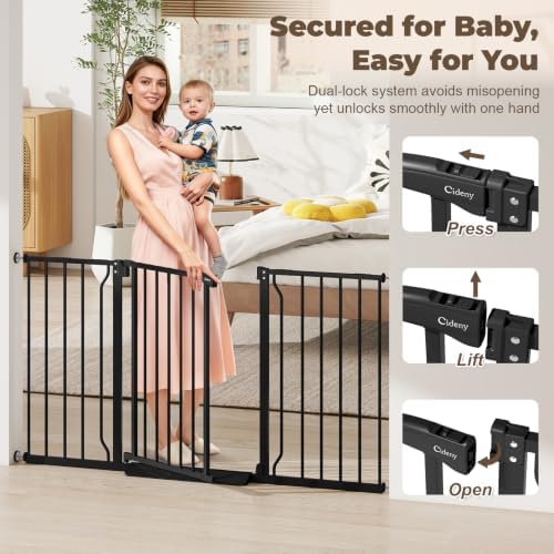 29"-55" Wide Baby Gate for Stairs & Doorways, Auto Close Dog Gate - Image 4