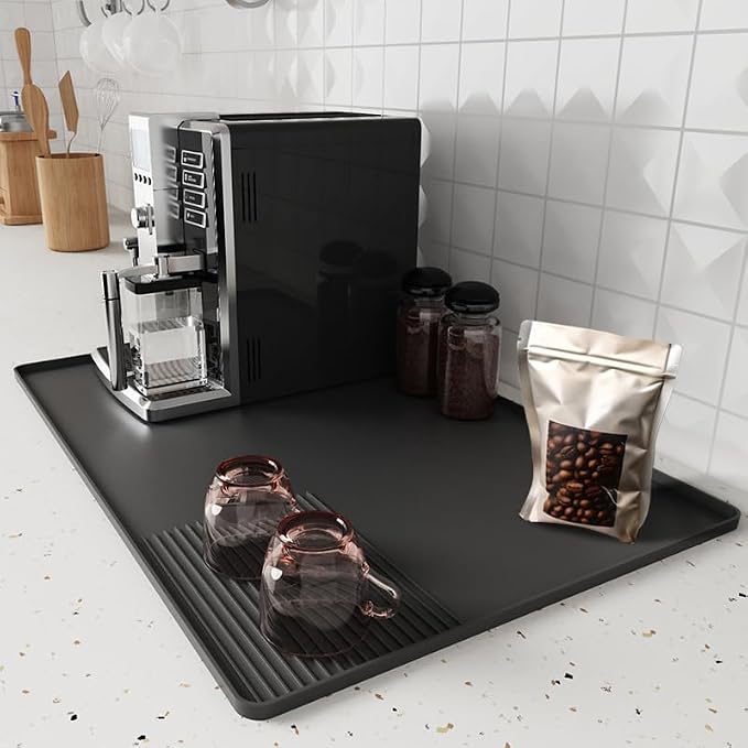 Coffee Mat, Coffee Maker Mat for Kitchen Counter with Tamping Mat, 40x60cm Silicone Coffee Bar Pad, Anti-Slip, Heat Resistant Pad for Espresso Machines, Dinner Plates, Ice Cream Machines - Image 4