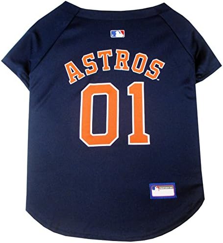 Official MLB Houston Astros Pet Jersey for Dogs & Cats, Size Large - Stylish Baseball Jersey for Your Furry Fan- Show Off Team Spirit with The Perfect Fan Apparel Gear for Pet, Dog & Cat by PETSFIRST