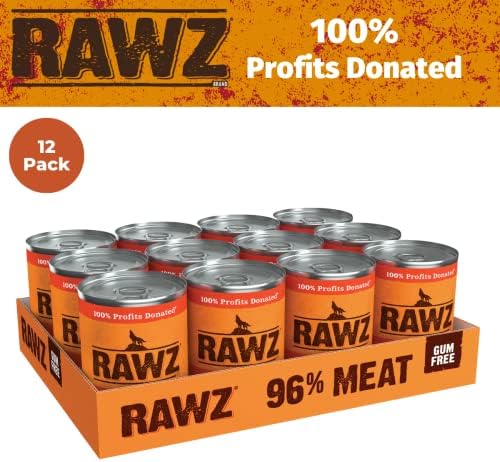Rawz 96% Meat Canned Wet Food for Dogs 12 Pack/ 12.5 oz. Cans (Turkey/Turkey Liver) - Image 3