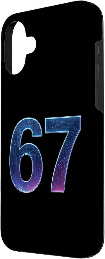 67 Meme Ai Quantum Number 67th Six Seven Tech Digital Future Case for iPhone 16 Plus - Image 2