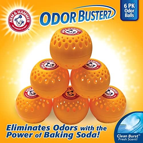 Arm & Hammer OdorBusterz® Odor Eliminator Balls, Clean Burst, 6 Count – Baking Soda Odor Control for Closets, Drawers, Hampers & Small Spaces - Image 3