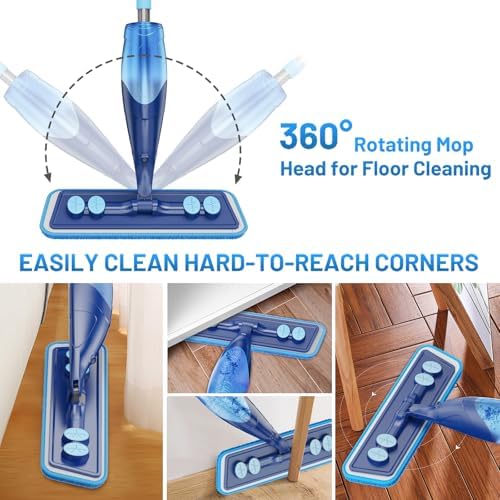 Microfiber Hardwood Floor Mop - Spray Mop with 4 Washable Pads - Image 4