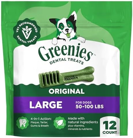 Greenies Large Natural Dental Dog Treats, Original Flavor, 12 Count by GREENIES