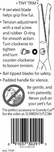 Tiny Trim 4.5" Ball-Tipped Scissor for Dog, Cat and all Pet Grooming - Ear, Nose, Face & Paw - Scaredy Cut's small Safety Scissor Blue - Image 3