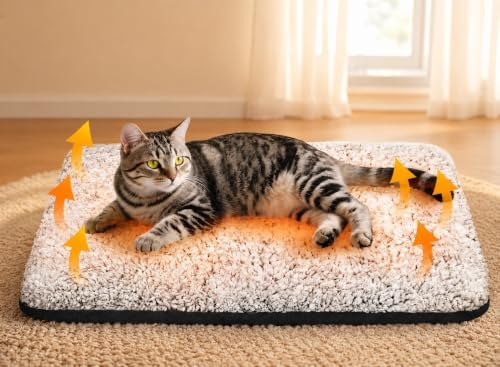 Self Warming Cat Bed, 2.0 Upgraded Thermal Mat for Indoor Cats, 15 x 19 In by WanpeeGoo