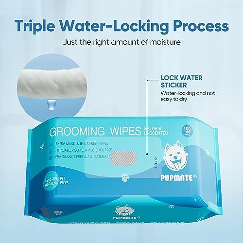 All Natural Pet Grooming Wipes, 100 Fresh Counts, Extra Moist & Thick, Natural Wipes for Dogs & Cats, Puppies & Kittens (Pack of 3) - Image 3