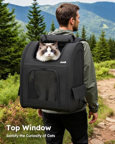 pecute Dog Backpack Expandable, Cat Carrier Backpack Breathable, Large - Image 4