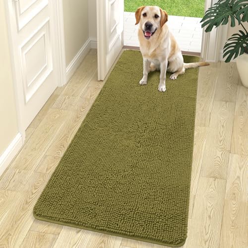 OLANLY Dog Door Mat for Muddy Paws 70x24, Super Absorbent Chenille Mud Mat by OLANLY
