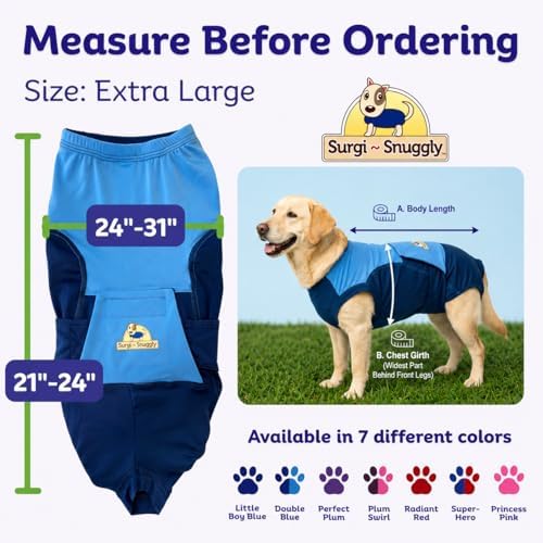 Surgi Snuggly Dog Surgery Recovery Suit, Cone Alternative, Spay/Neuter XL - Image 2