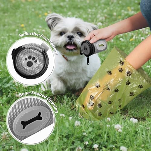 FURHAB Dog Poop Bag Holder for Leash with Carabiner Clip Soft Fabric - Image 4