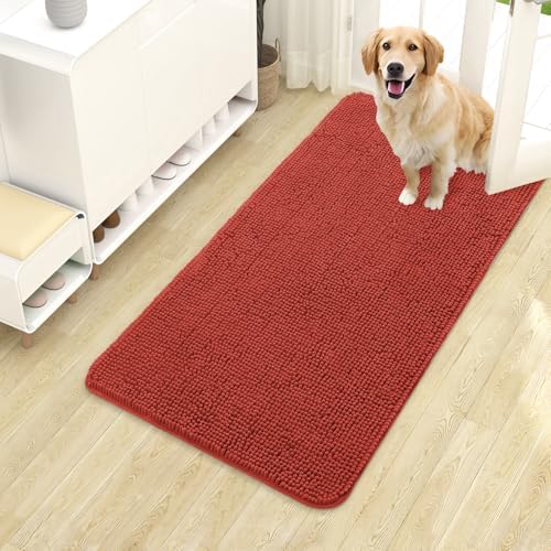 OLANLY Dog Door Mat for Muddy Paws 40x24, Super Absorbent Chenille Mud Mat by OLANLY