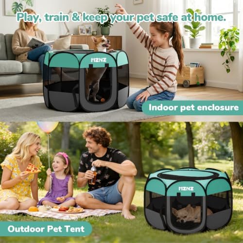 Dog Cat Small Animal Puppy Playpen Crate, Small, Blue - Image 3