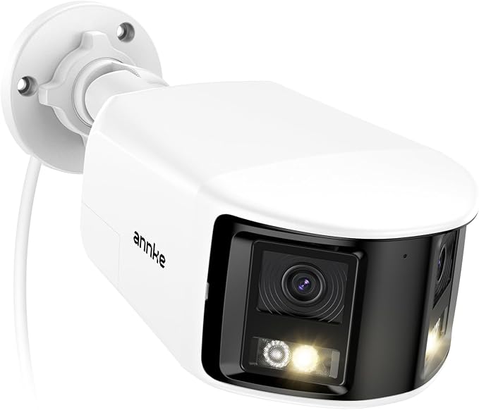 ANNKE FCD800 4K 8MP Dual-Lens PoE Security Camera, 180°Panoramic View, Smart Light Color Night Vision, Two-Way Audio, Light&Sound Alarm, AI Human/Vehicle Motion Detection, IP67 Weatherproof by ANNKE