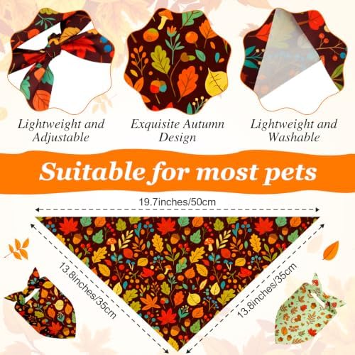 Weewooday 50 Pcs Fall Dog Bandanas Bulk for Thanksgiving Autumn Small - Image 3