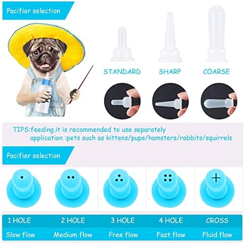 Tondiamo 17 Pcs Bottle Feeding Kit for Puppy Kitten Pet Nursing, Blue Pink - Image 6