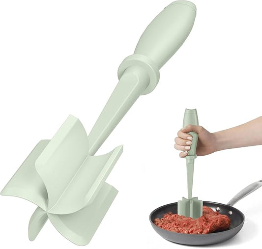 PGYARD Meat Chopper Hamburger Grinder, Kitchen Smasher for Ground Beef | Heat Resistant, 5 Blade, Burger Grinder Nylon Potato Mix Tool, Meat & Poultry Tenderizers, Dishwasher Safe, Green by PGYARD