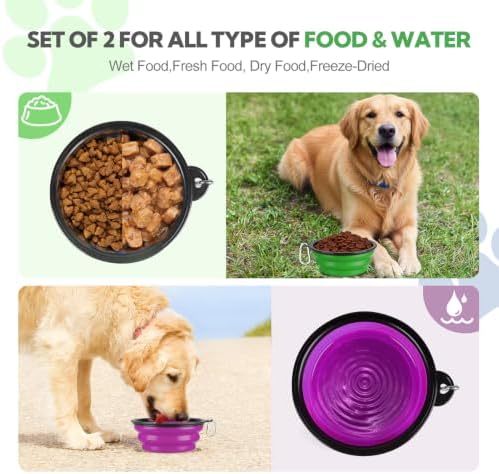 Collapsible Dog Bowl Large 34oz, Travel Dog Water Bowl Portable - Image 2