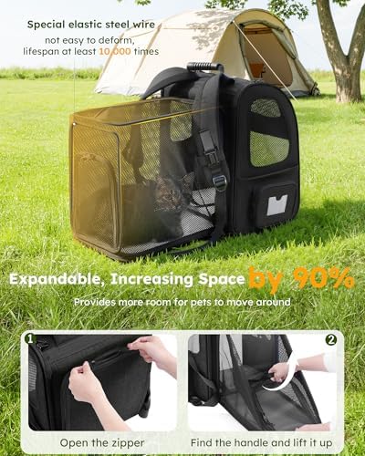 pecute Cat Backpack Expandable, Cat Backpack for Cat with Acrylic Window - Image 2