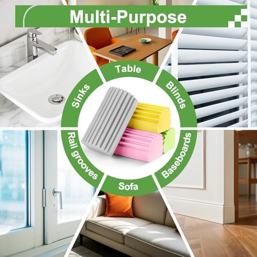 Jeymei Damp Clean Duster Sponge,4Pcs Dust Sponge for Cleaning,Multicolored - Image 5