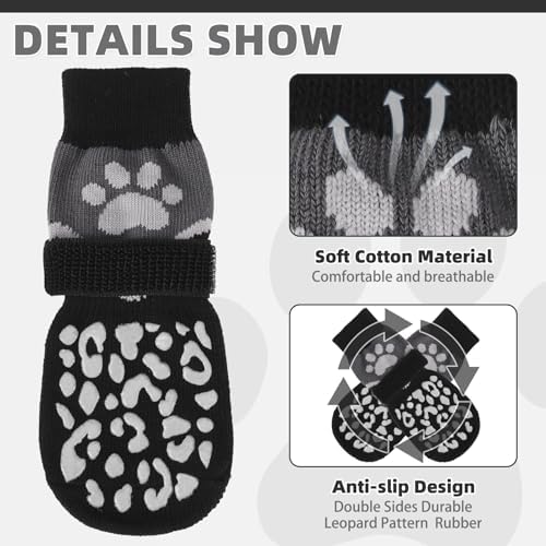 KOOLTAIL Dog Socks for Hot/Cold Pavement to Prevent Licking Paws for Hardwood Floors,Anti Slip,Pet Boots&Paw Protector with Grippers,Puppy Shoes Booties for Small Medium Large Senior Dogs - Image 5